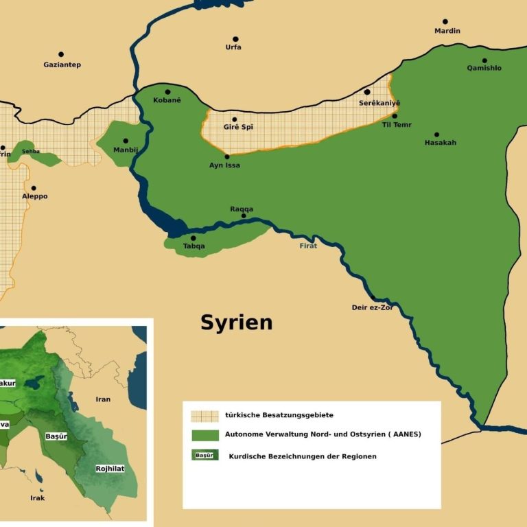 Karte Autonome Verwaltung Nord- und Ostsyrien